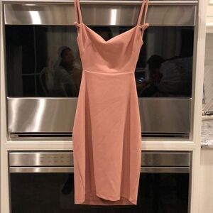 Pink mini dress with open back